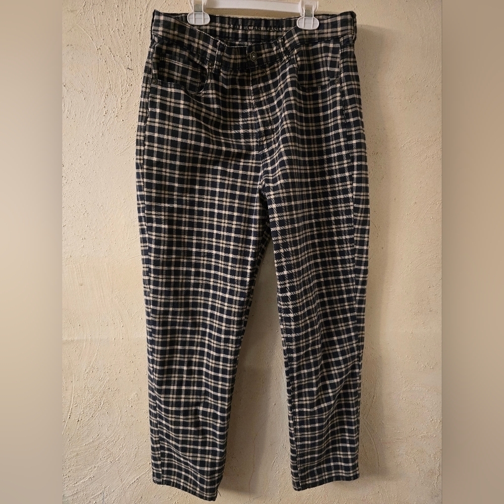 American Eagle Outfitters Black and White Plaid Chinos
